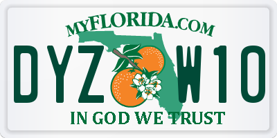 FL license plate DYZW10