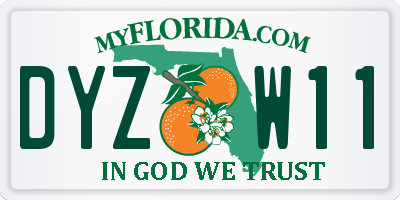 FL license plate DYZW11