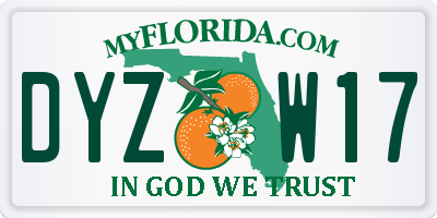 FL license plate DYZW17