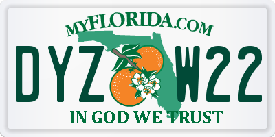 FL license plate DYZW22