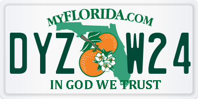 FL license plate DYZW24