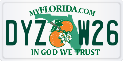 FL license plate DYZW26