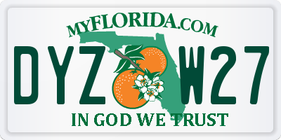 FL license plate DYZW27
