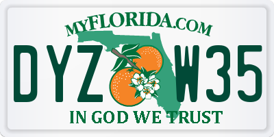 FL license plate DYZW35