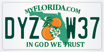 FL license plate DYZW37