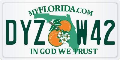 FL license plate DYZW42