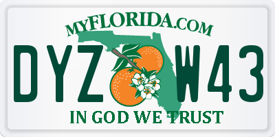 FL license plate DYZW43