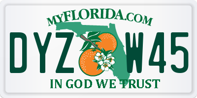 FL license plate DYZW45