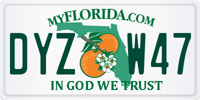 FL license plate DYZW47