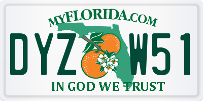 FL license plate DYZW51