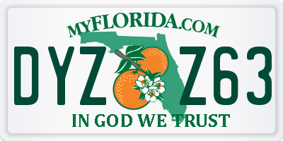 FL license plate DYZZ63