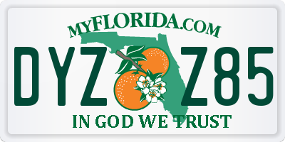 FL license plate DYZZ85