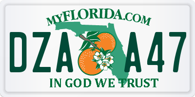 FL license plate DZAA47