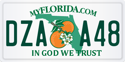 FL license plate DZAA48