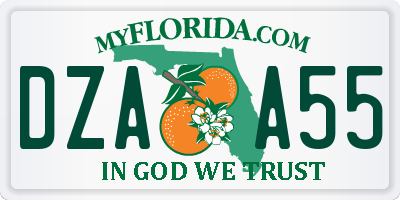 FL license plate DZAA55
