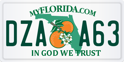 FL license plate DZAA63