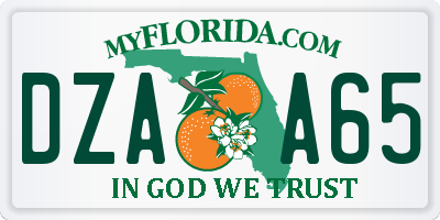 FL license plate DZAA65