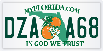 FL license plate DZAA68