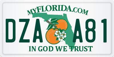 FL license plate DZAA81