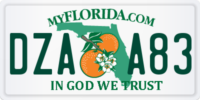 FL license plate DZAA83