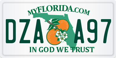 FL license plate DZAA97