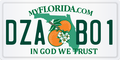 FL license plate DZAB01