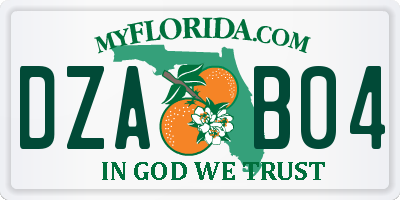 FL license plate DZAB04