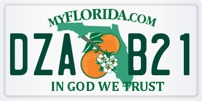 FL license plate DZAB21