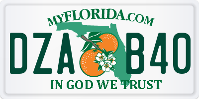 FL license plate DZAB40