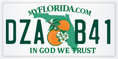 FL license plate DZAB41
