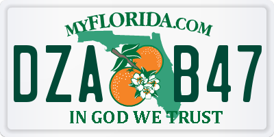 FL license plate DZAB47