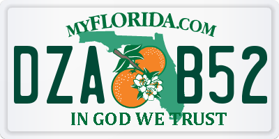FL license plate DZAB52