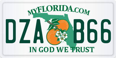 FL license plate DZAB66