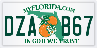 FL license plate DZAB67