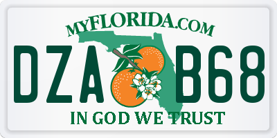 FL license plate DZAB68