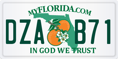 FL license plate DZAB71