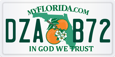 FL license plate DZAB72