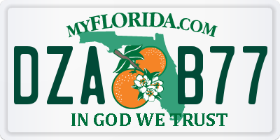 FL license plate DZAB77