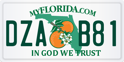 FL license plate DZAB81