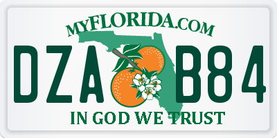 FL license plate DZAB84