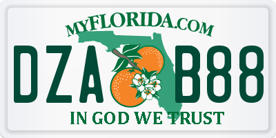 FL license plate DZAB88