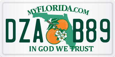 FL license plate DZAB89