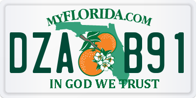 FL license plate DZAB91