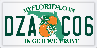 FL license plate DZAC06