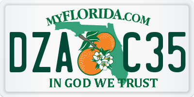 FL license plate DZAC35