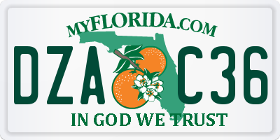 FL license plate DZAC36