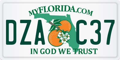 FL license plate DZAC37