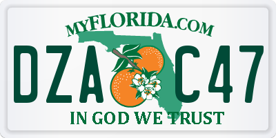 FL license plate DZAC47