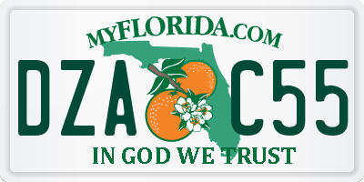 FL license plate DZAC55