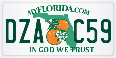 FL license plate DZAC59